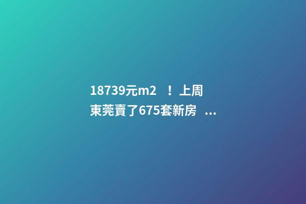 18739元/m2！上周東莞賣了675套新房，這個鎮(zhèn)房價突破3萬/m2！